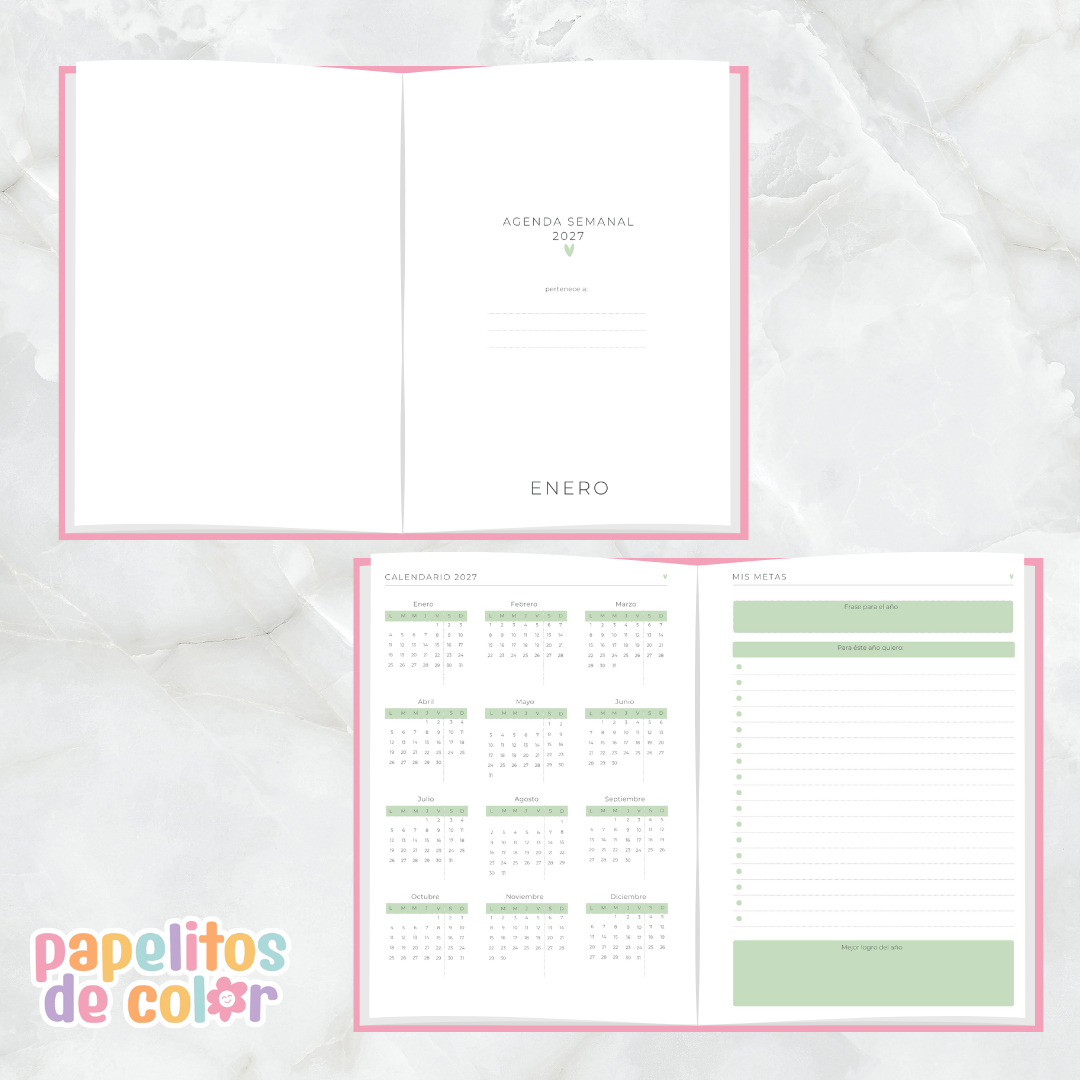 🌷 Agenda Delicada – Estilo Folleto 2027 🌷