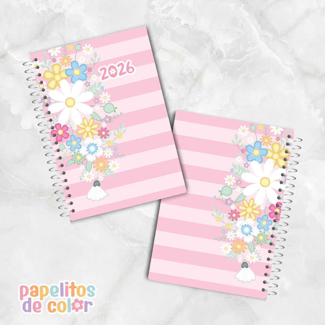 Agenda Uau 2026 – 2 Días por Hoja 🌸📔✨