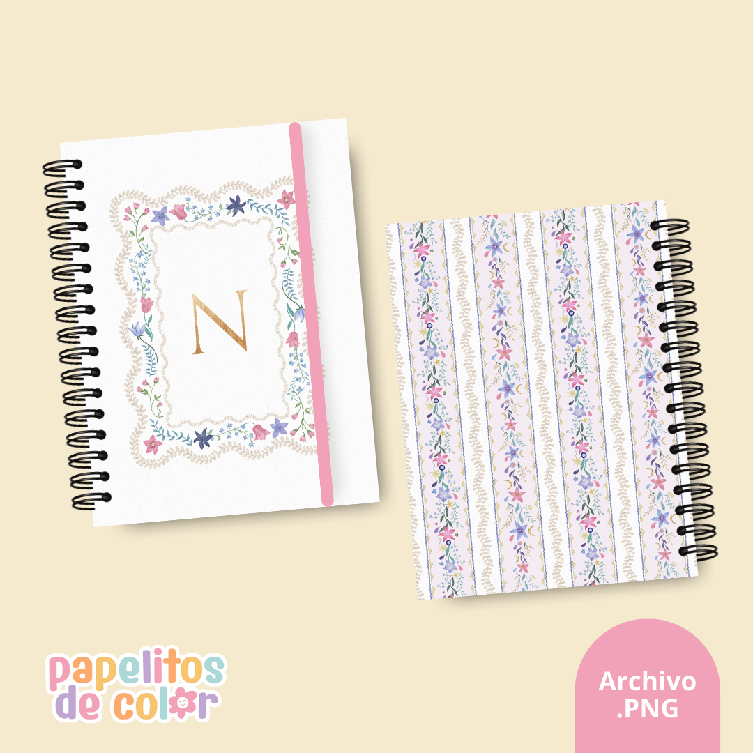 🌷 Pack Portadas ABC – Iniciales Aesthetic ✨