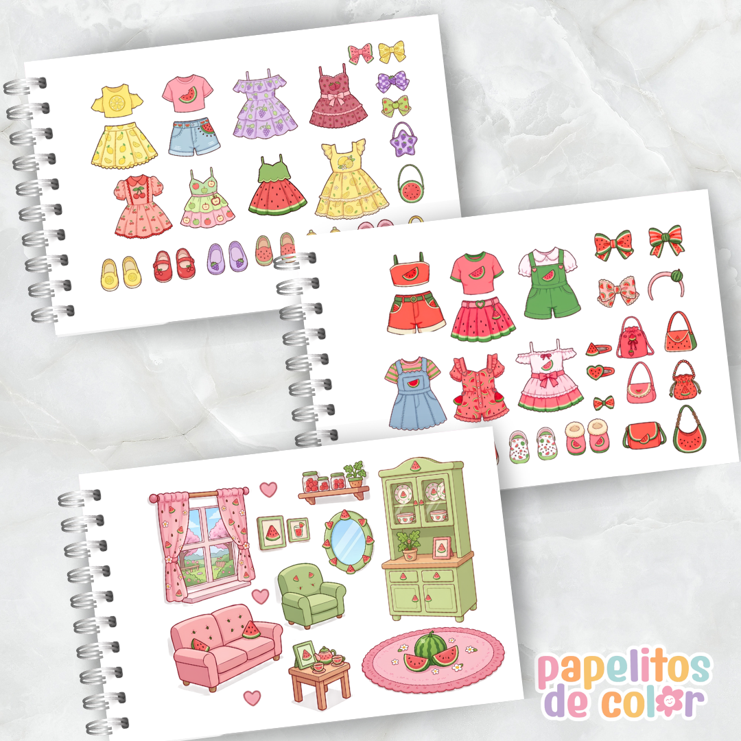 🍓🍒 ¡Paper Dolls Frutitas! 🍋🍉