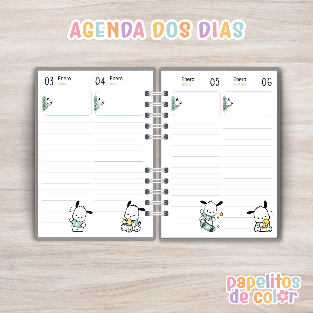 📔 Agenda Pochaco 2027 – 2 Días por Página ✨