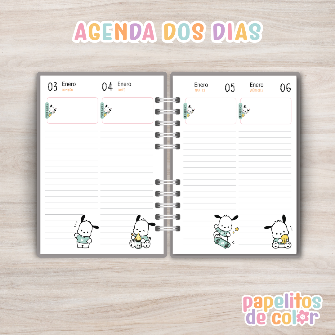 📔 Agenda Pochaco 2027 – 2 Días por Página ✨