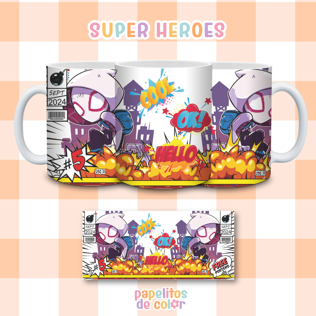 ☕🦸‍♂️ Diseños para Tazas – Super Héroes ⚡💥
