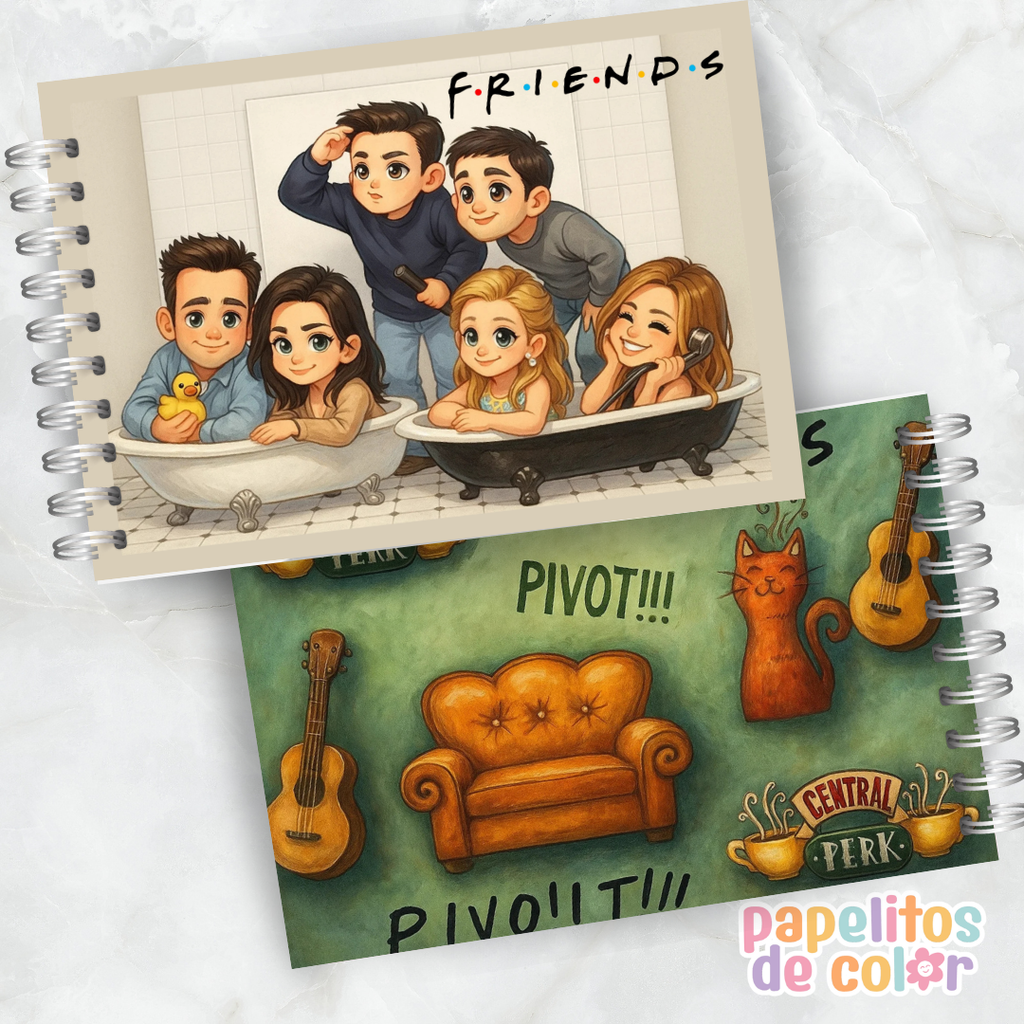 ☕🎶 Libro para pintar F.R.I.E.N.D.S 🛋️🎨