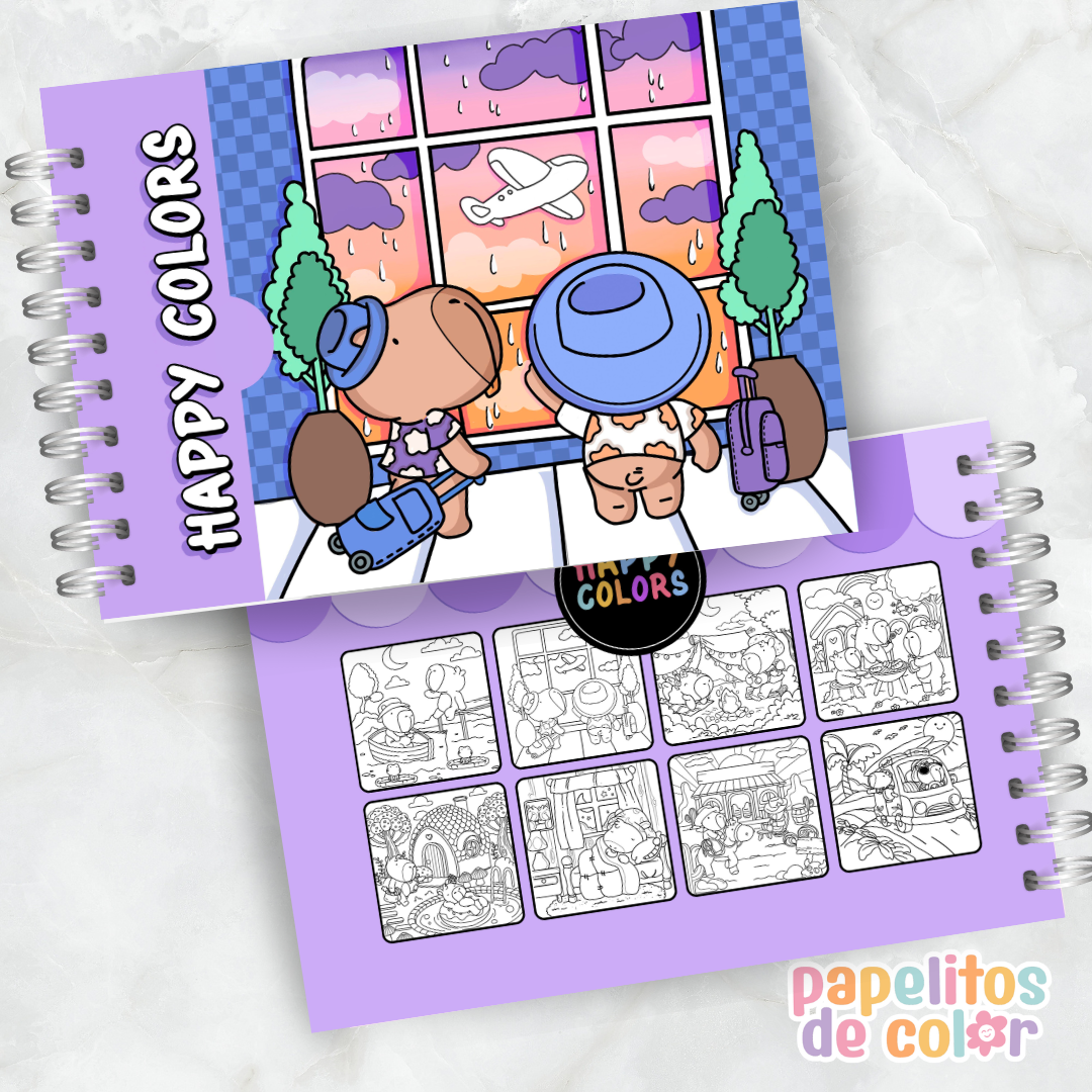 🦫 Cuaderno para Pintar Happy Capibaras✨