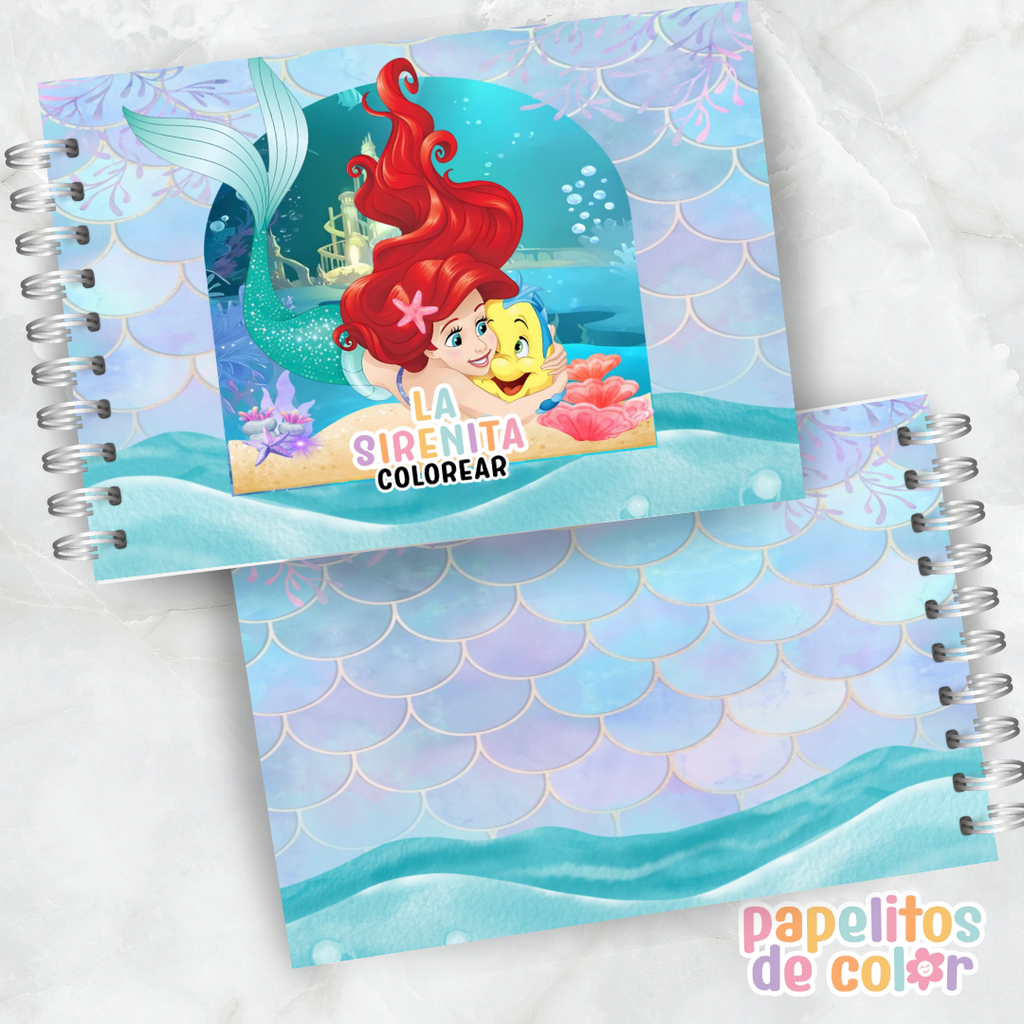 🧜‍♀️🌊 Cuaderno para pintar La Sirenita 🌊🧜‍♀️