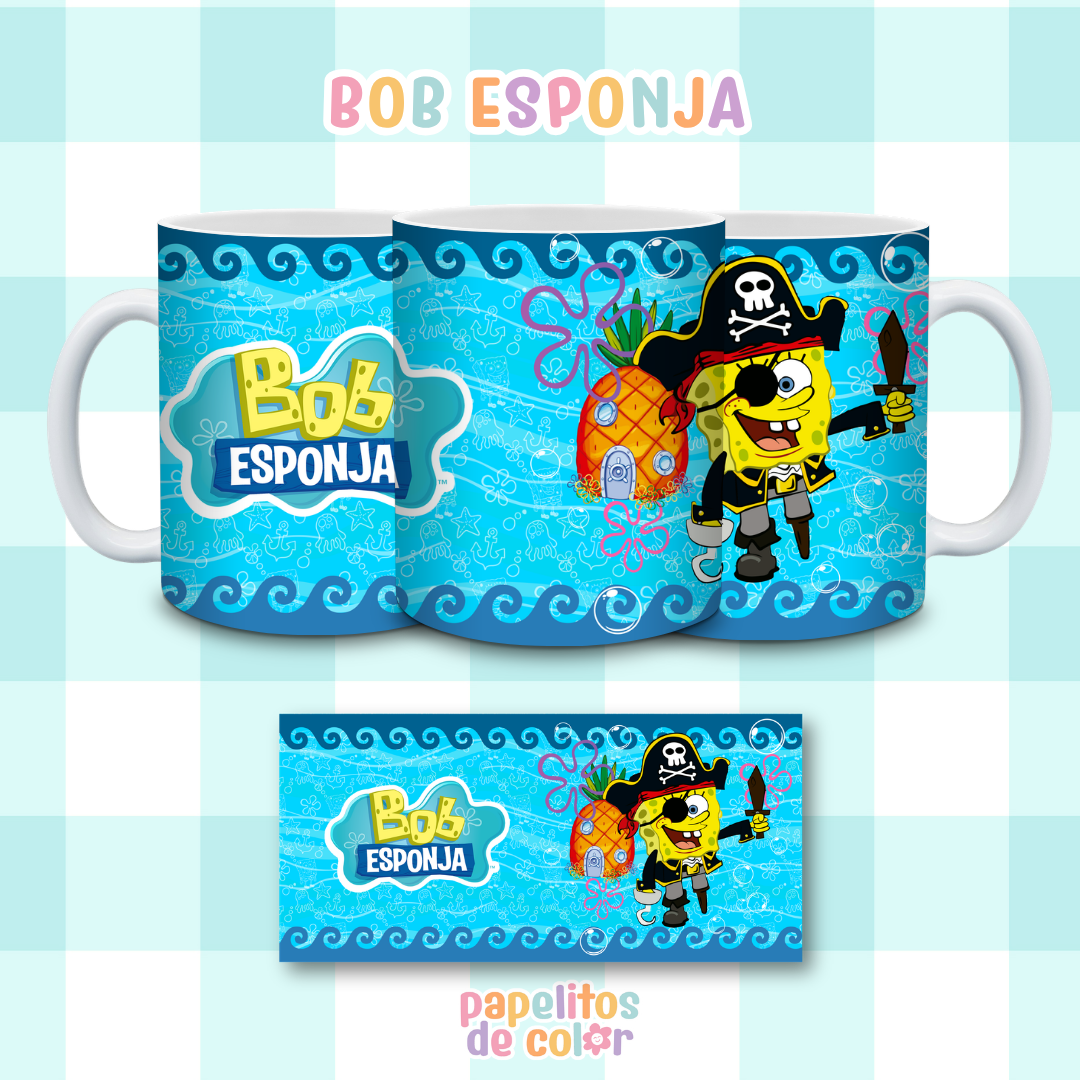 ☕🍍 Diseños para Tazas Bob Esponja ✨🫧