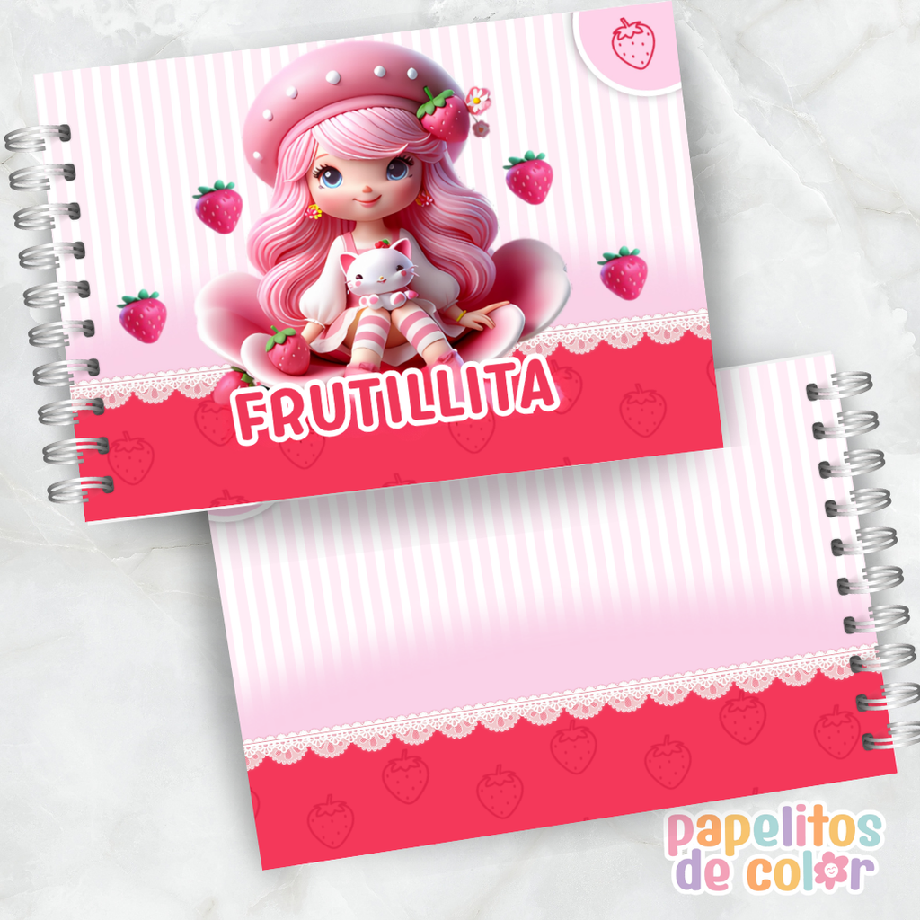 🍓💖 Cuaderno para pintar Frutillita💖🍓