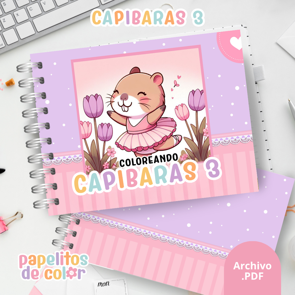 🦫 Libro para Pintar Capibaras Vol. 3 🎨✨