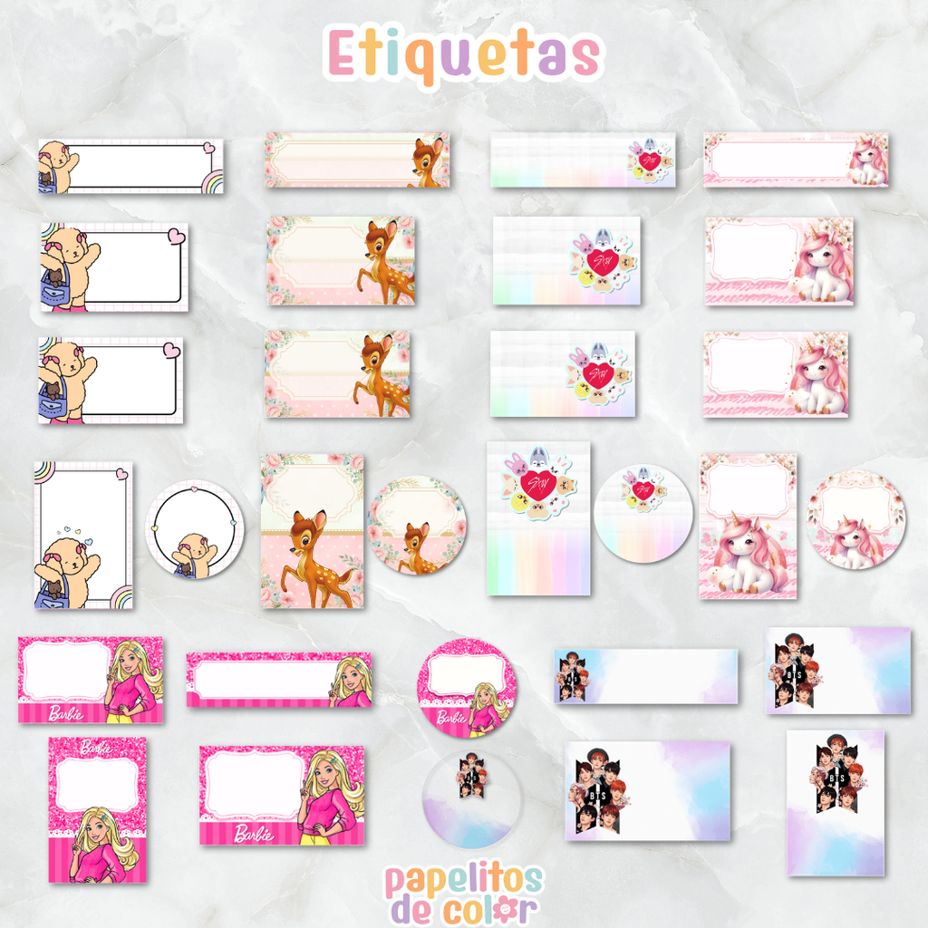 🎒Vol. 4 – Etiquetas Escolares | 69 Diseños🏷️