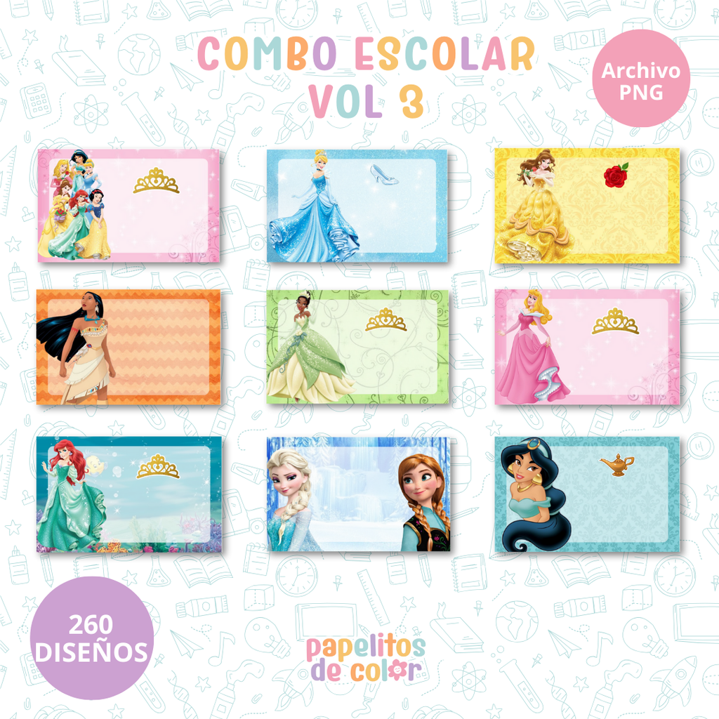 🎒Vol. 3 – Etiquetas Escolares  | +200 Diseños🏷️