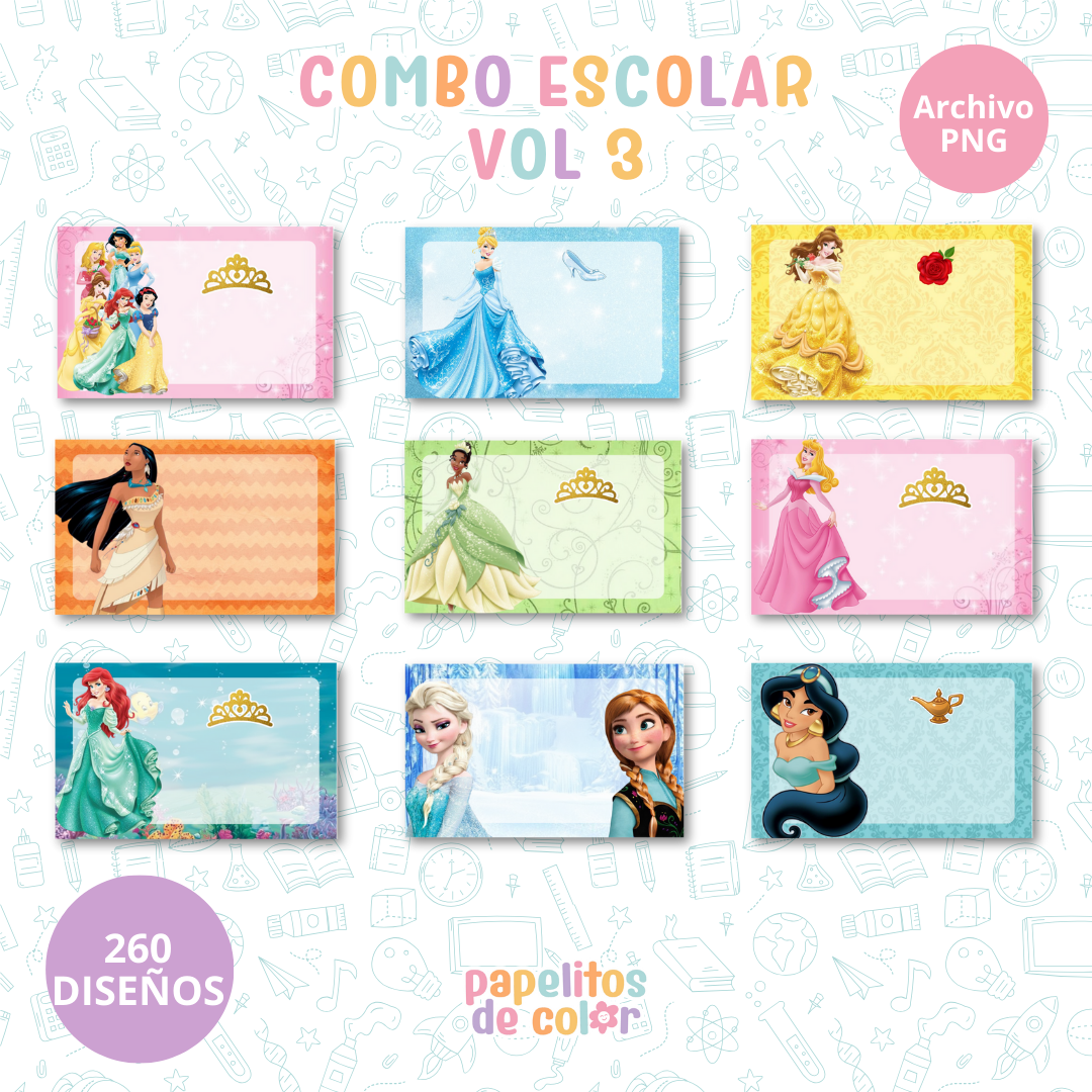 🎒Vol. 3 – Etiquetas Escolares  | +200 Diseños🏷️