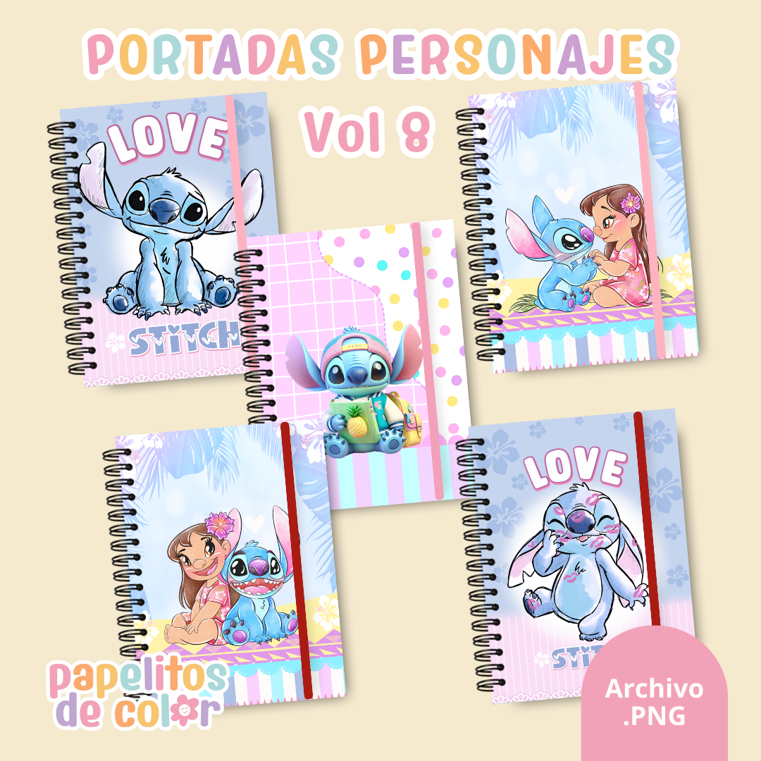 📚✨ Combo Portadas Personajes – Vol. 8 💙🌺