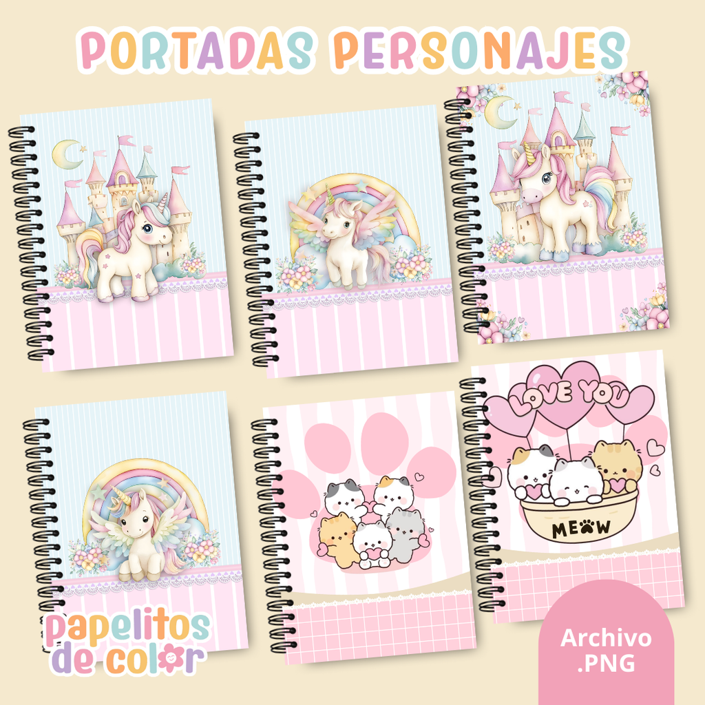 📚✨ Combo Portadas Personajes – Vol. 10 🦄🦖