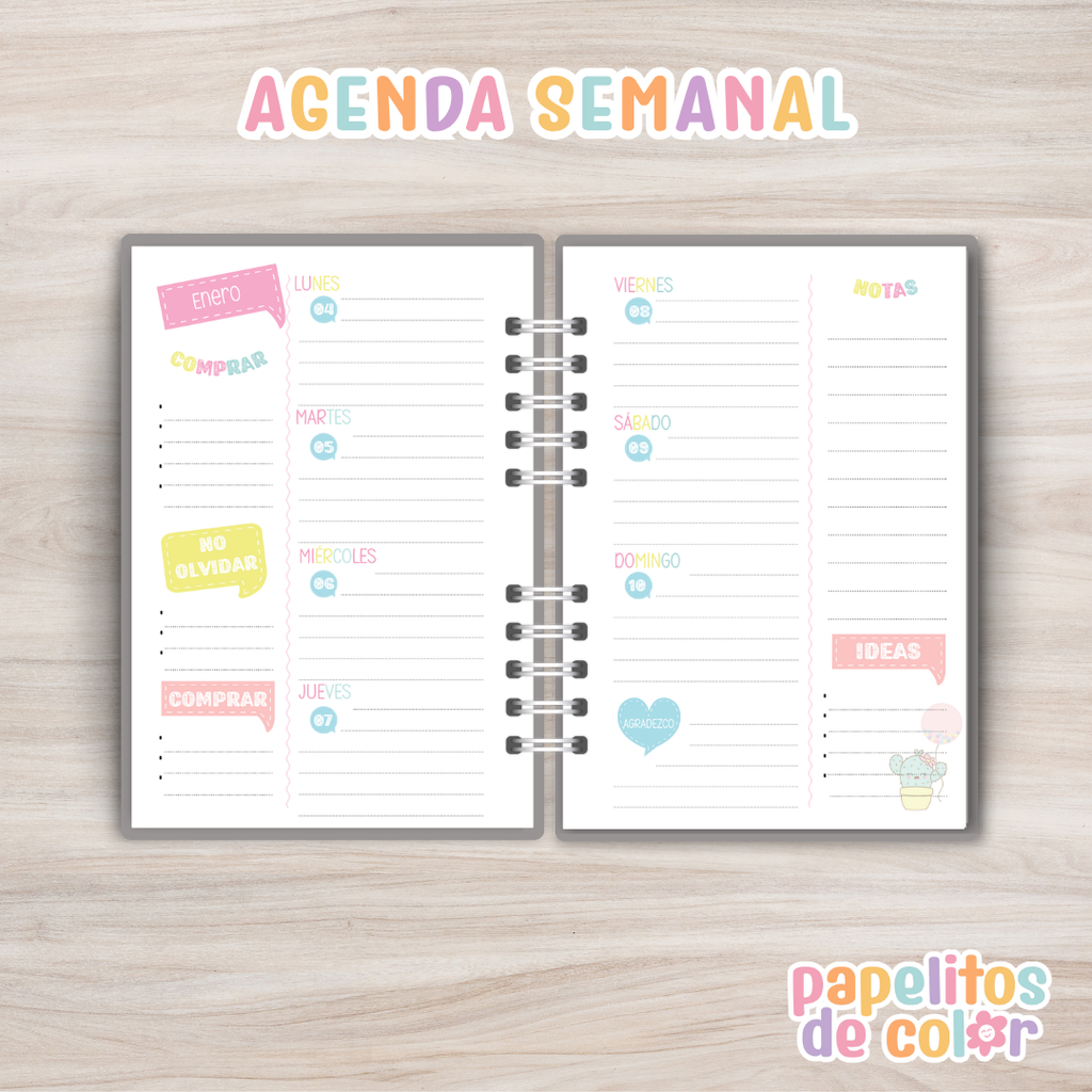🌵 Agenda Semanal Cactus 2027 ✨