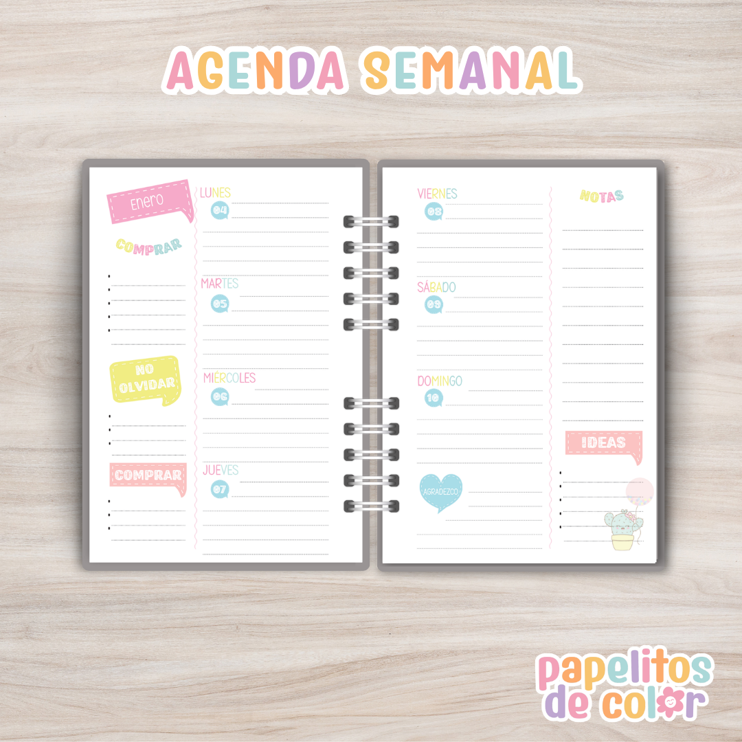 🌵 Agenda Semanal Cactus 2027 ✨