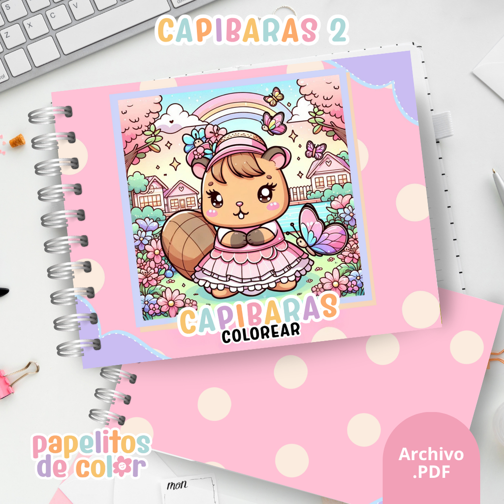 🦫 Libro para Pintar Capibaras Vol. 2  🎨✨