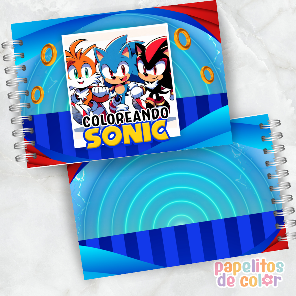 💙🎶 Libro para pintar Sonic ⚡🎨