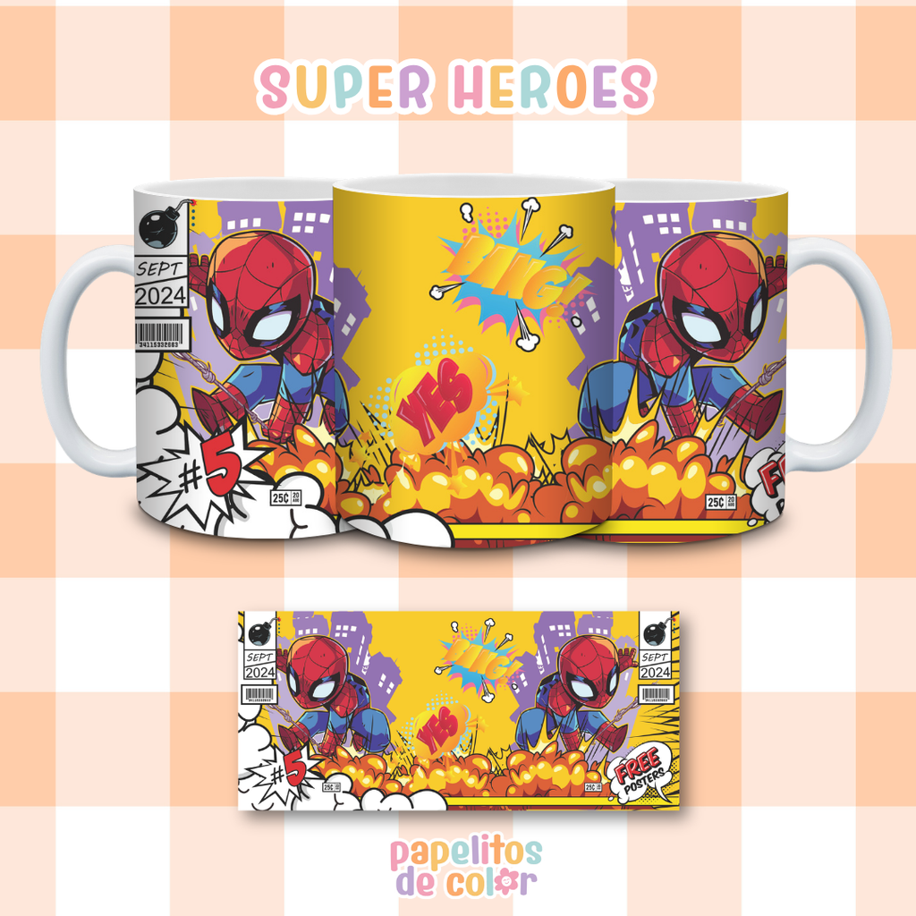 ☕🦸‍♂️ Diseños para Tazas – Super Héroes ⚡💥