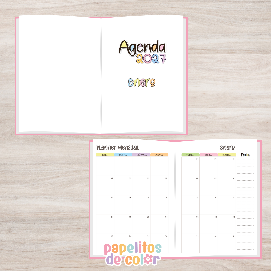 💫Agenda Charletas - Estilo Folleto 2027🗓️