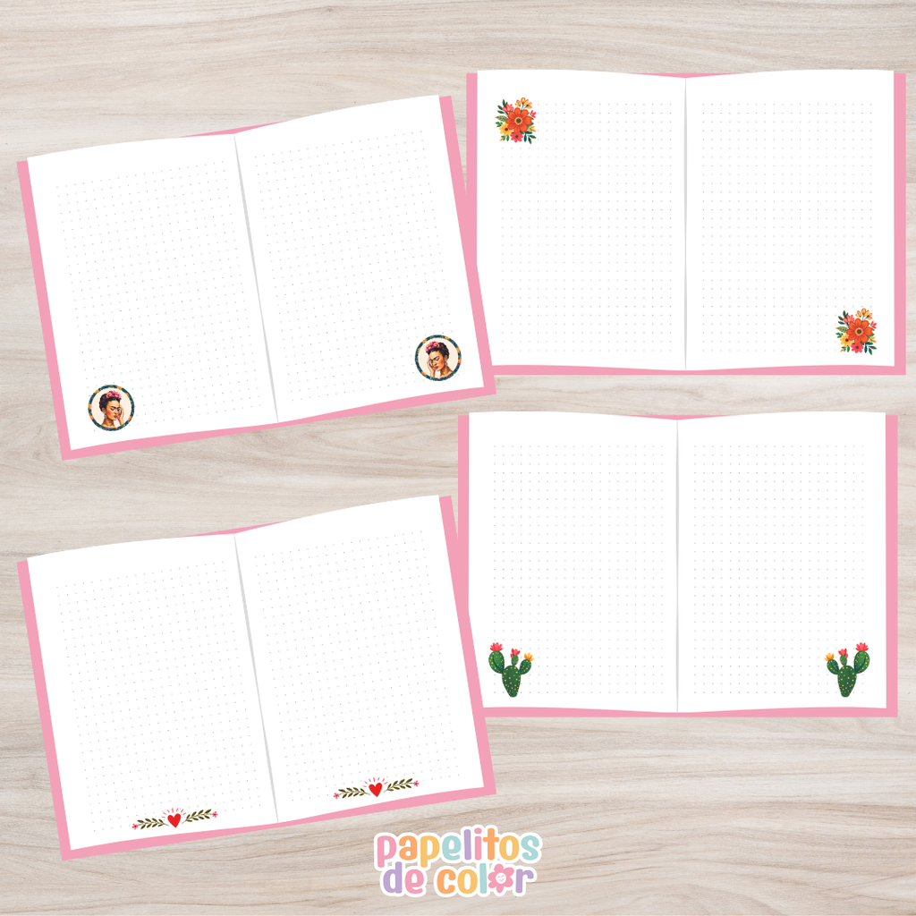 🌸🖍️ Abrochaditos Frida – Colección de Tapas e Interiores ✨📚
