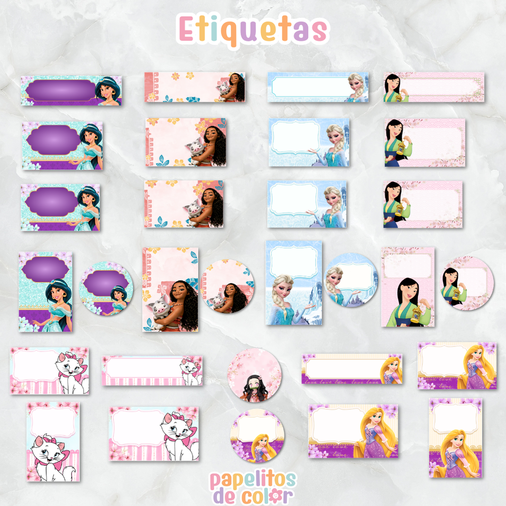 🎒Vol. 4 – Etiquetas Escolares | 69 Diseños🏷️
