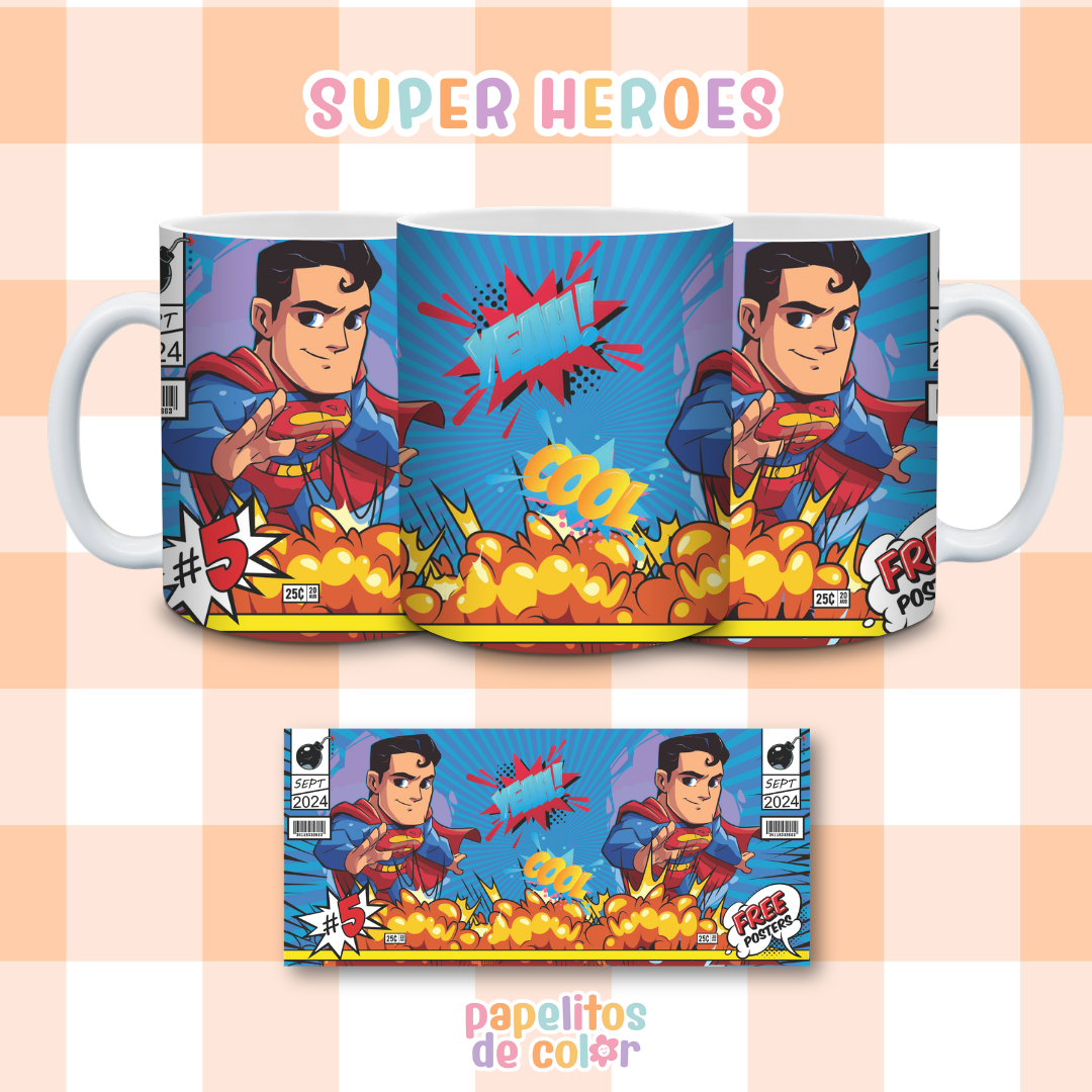 ☕🦸‍♂️ Diseños para Tazas – Super Héroes ⚡💥
