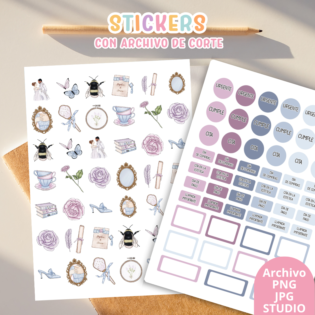 Stickers Kit 3 – 6 Planchas A5 + Archivo de Corte 🌈💖