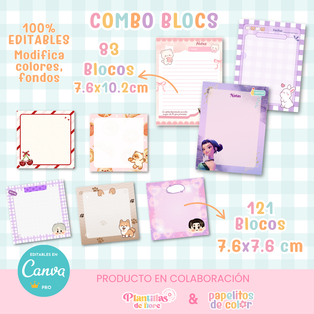 ✨ Combo Blocs x204 📝 | Editable en Canva PRO 🎨