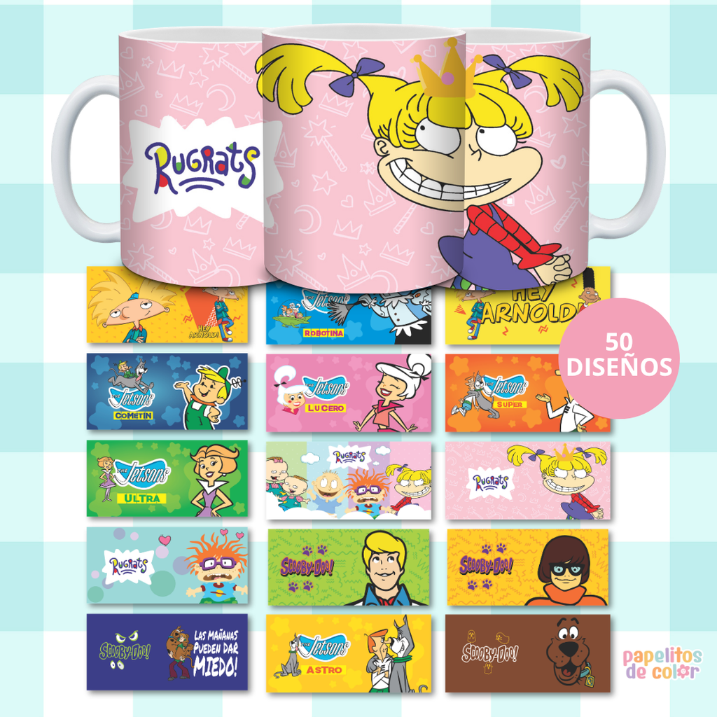 ☕🌈 Diseños para Tazas Infancia Retro ✨🧸