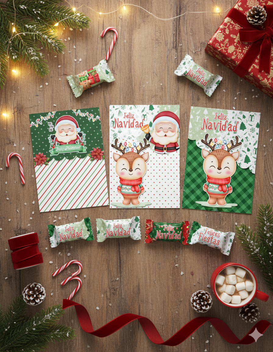 🎁 Pack de Tarjetas y Envoltorios Navideños