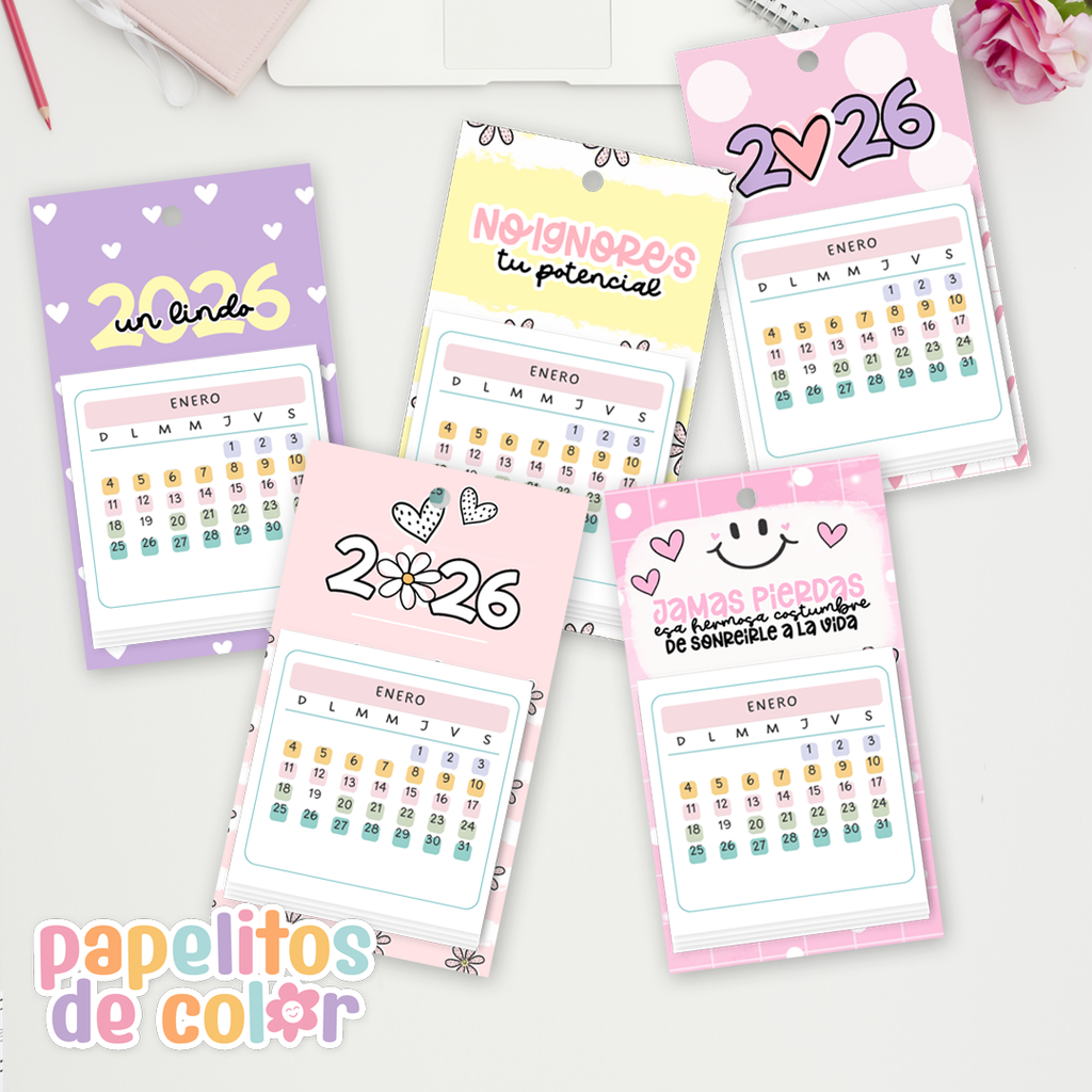 Calendario Mignon Pastel 2026  ✨📅