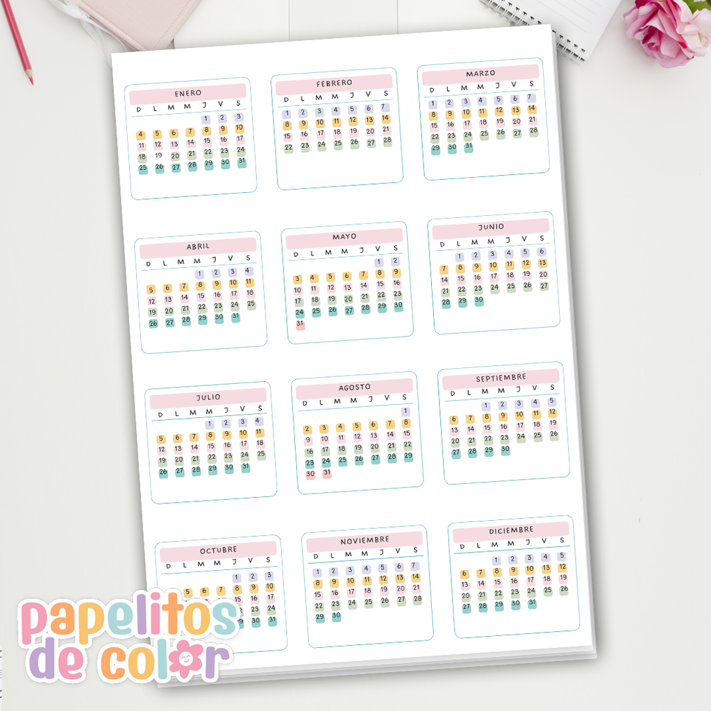 Calendario Mignon Pastel 2026  ✨📅