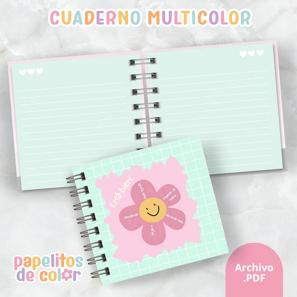 🎨 Cuaderno Multicolor 15×15 cm