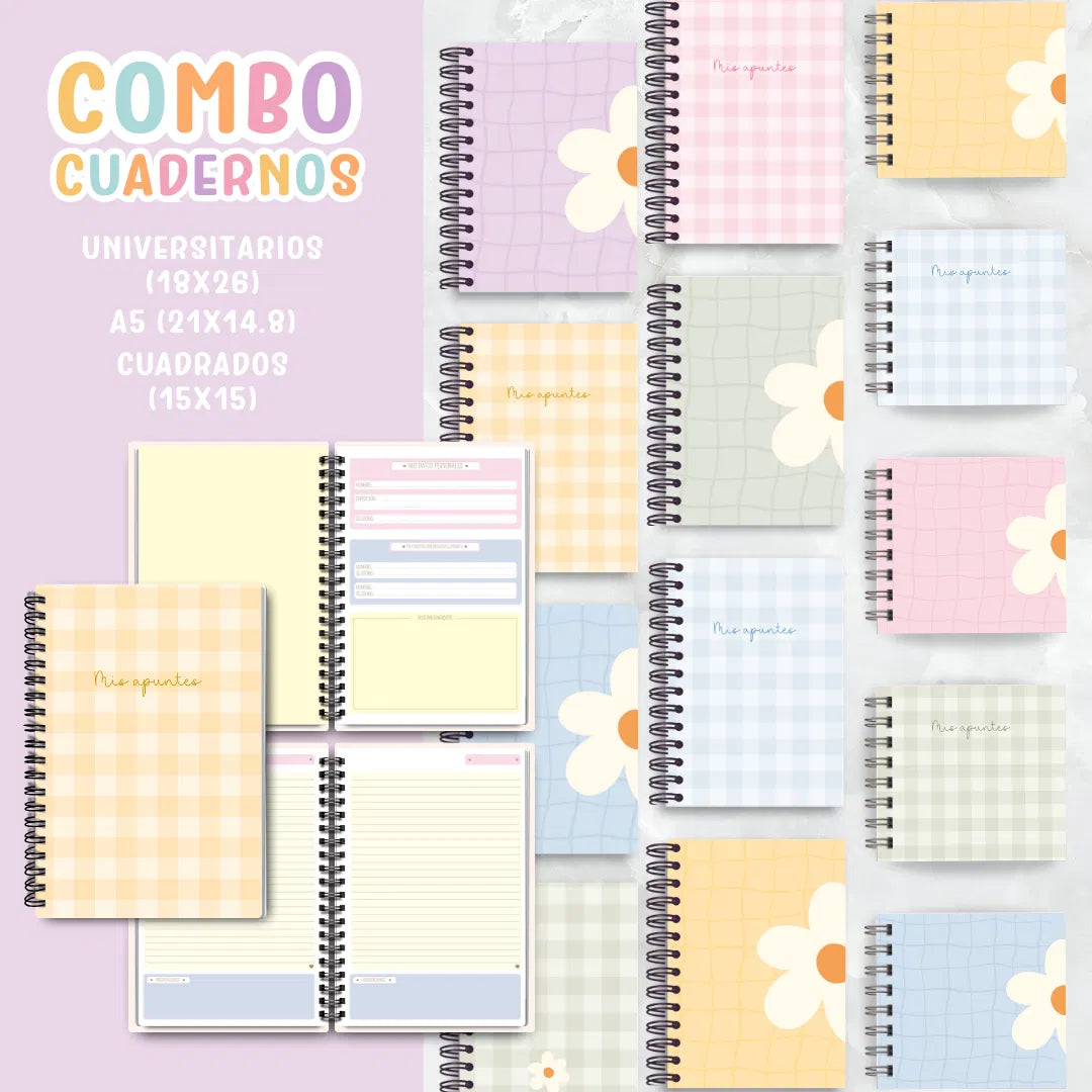 Super Combo Cuadernos – Interiores + Tapas✨📚